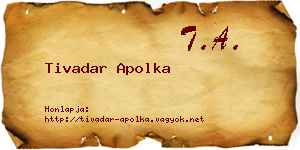 Tivadar Apolka névjegykártya